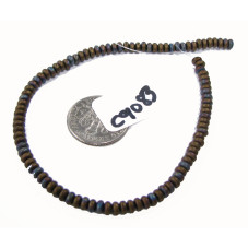 C9083 Czech Glass Rondelle JET MATTE BRONE VEGA 3mm