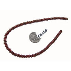 C9080 Czech Glass Rondelle OPAQUE RED BRONZE PICASSO 4mm