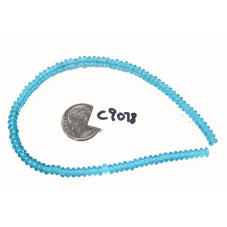 C9078 Czech Glass Rondelle LIGHT TEAL  4mm