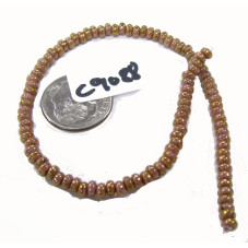 C9088 Czech Glass Rondelle LUSTER OPAQUE ROSE/GOLD TOPAZ  4mm