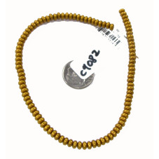 C9082 Czech Glass Rondelle MATTE METALLIC ANTIUE GOLD  4mm