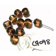 C9098 Czech Glass Cathedral Bead ROSALINE w/ PICASSO 8mm