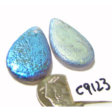 C9123 Czech Glass Teardrop Pendant MATTE CRYSTAL 1/2 AB  18x30mm